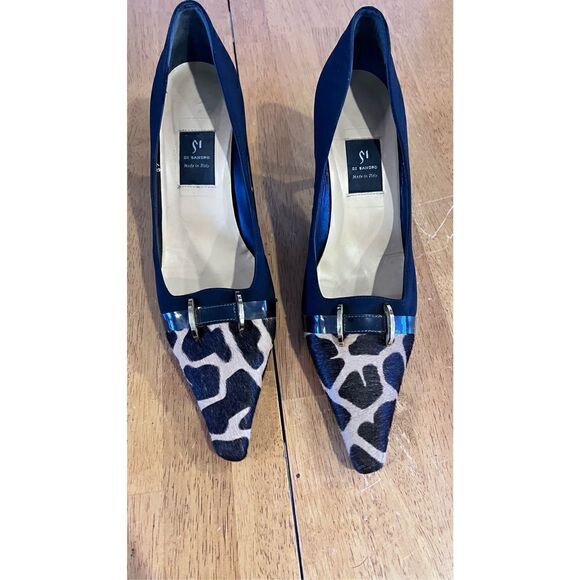 DI SANDRO LEOPARD PRINT SUEDE HEELS WOMEN'S SIZE 7 MADE IN ITALY - Picture 2 of 12